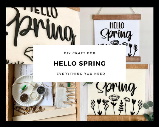 DIY Craft kit, Hello Spring wood blanks